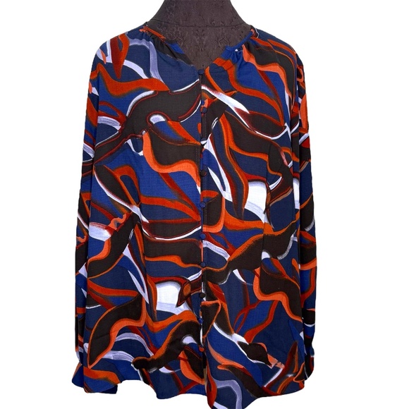 Nine West Mid-Century Modern Blouse - Picture 1 of 12